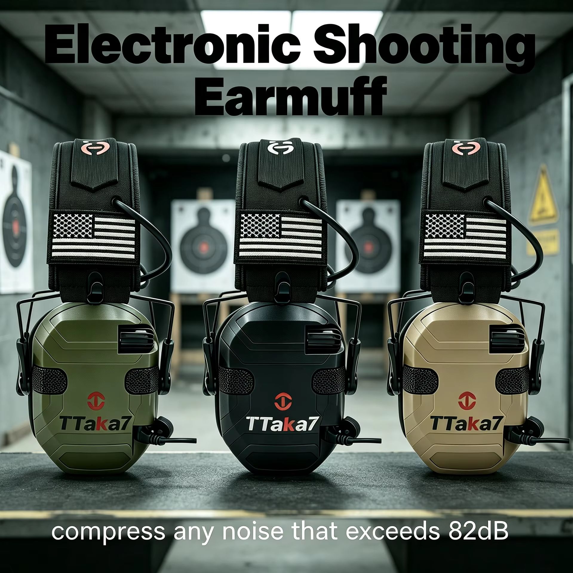 Earmuffs Foldable - หูฟังป้องกันเสียงรบกวนแบบพับได้สำหรับยิงปืนอิเล็กทรอนิกส์รุ่นใหม่ พร้อมระบบขยายเสียงและป้องกันการได้ยิน
