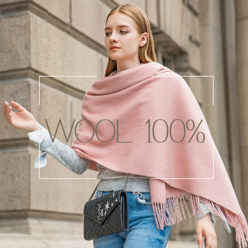 Shawl Wrap Winter - ขนสัตว์ฤดูหนาวผ้าพันคอผู้หญิงแฟชั่นผ้าคลุมไหล่ผู้ใหญ่ผ้าพันคอฤดูใบไม้ร่วงหรูหรา Shawls และ Wraps ผ้าพันคอ Poncho