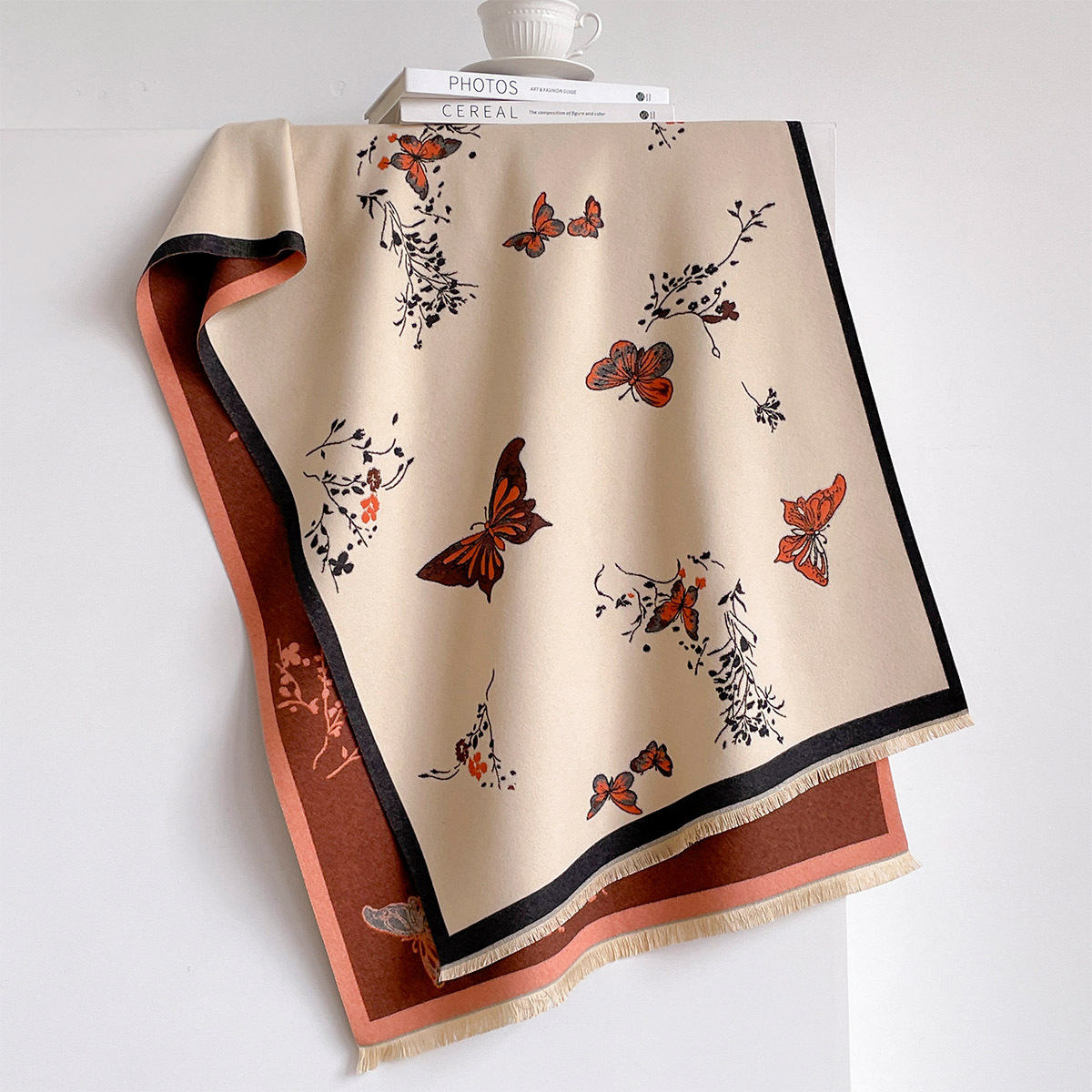 ผ้าพันคอแคชเมียร์เทียมสำหรับผู - Shawl Wrap Winter บทวิจารณ์และราคา