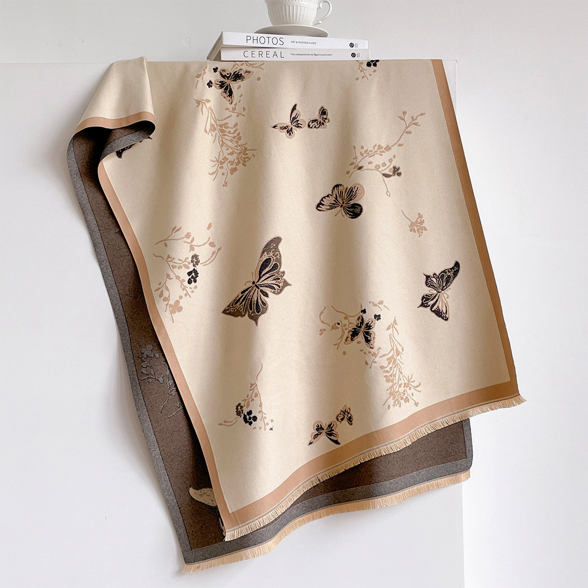 ผ้าพันคอแคชเมียร์เทียมสำหรับผู - Shawl Wrap Winter บทวิจารณ์และราคา