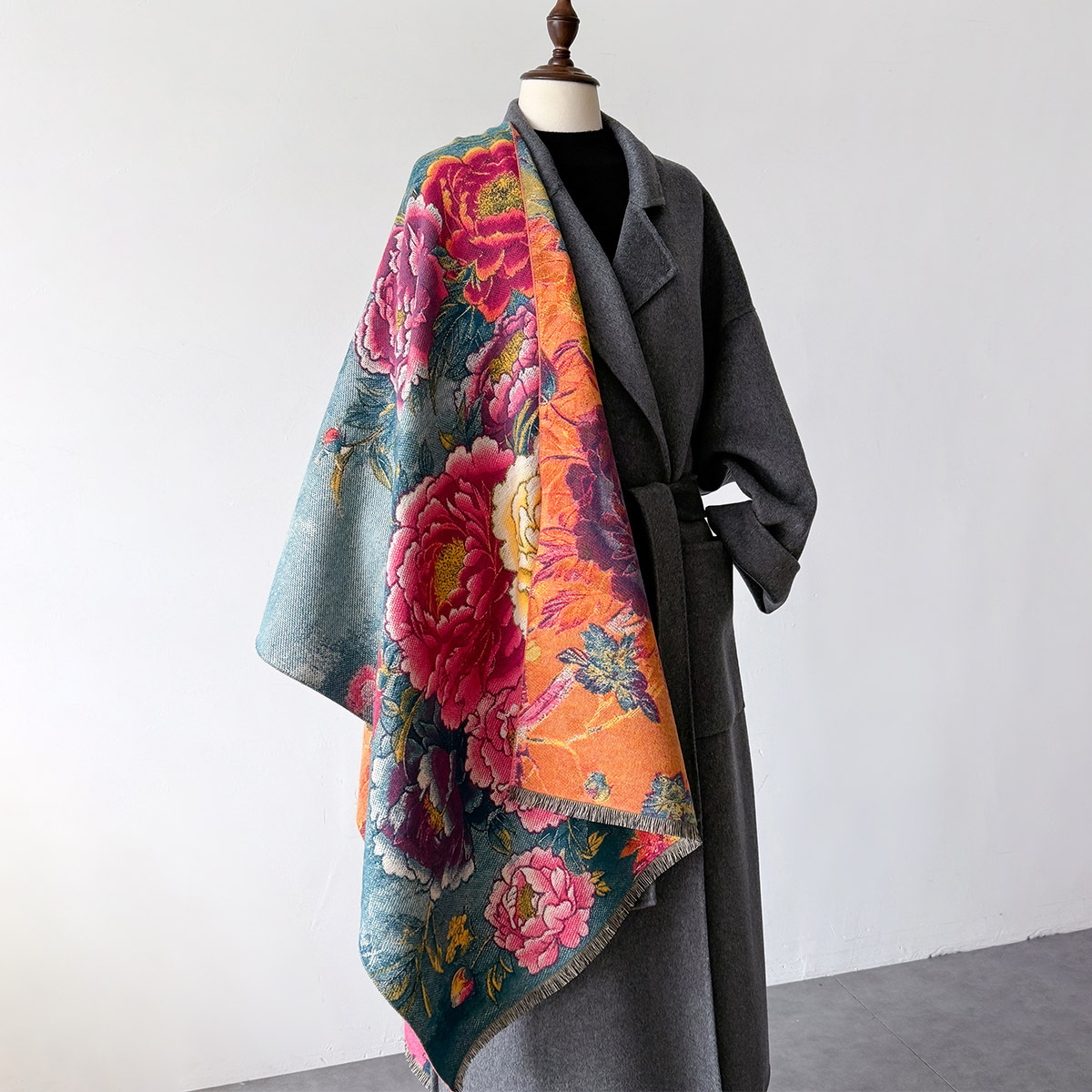 ผ้าพันคอผ้าพันคอผ้าพันคอผู้หญิ - Shawl Wrap Winter บทวิจารณ์และราคา