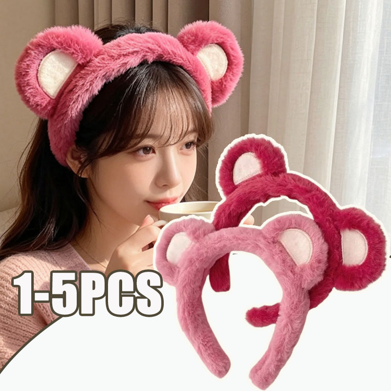 1-5 ชิ้น ที่คาดผมลายหมีสตรอว์เ - Winter Headband Fleece บทวิจารณ์และราคา