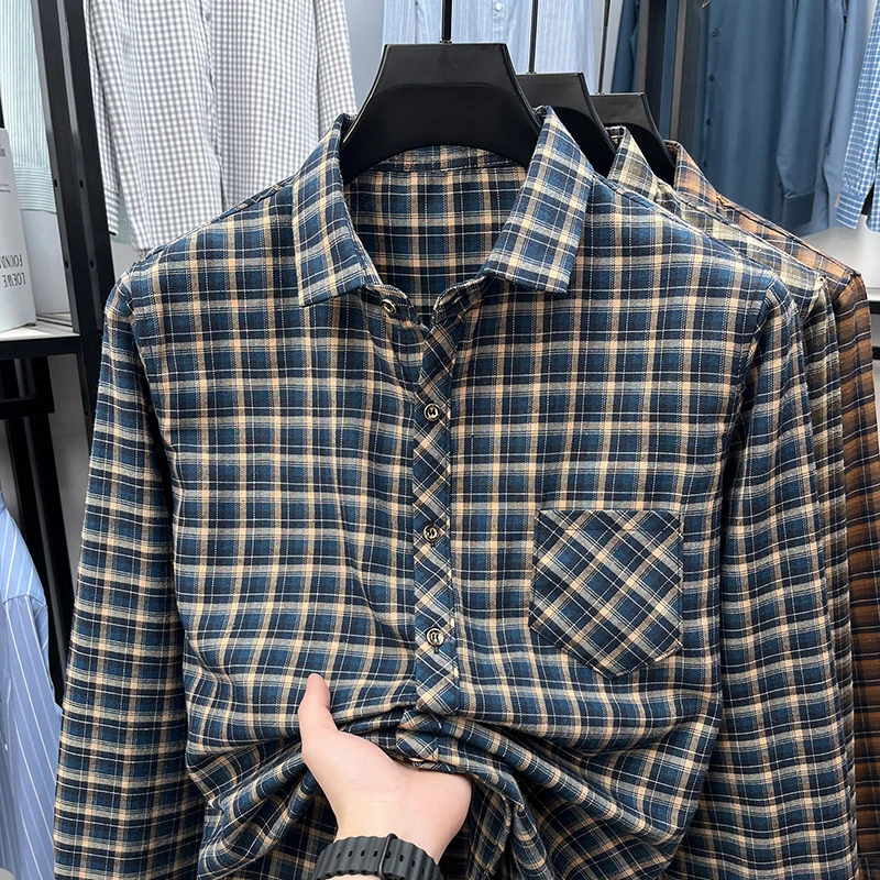 เสื้อเชิ้ตลายสก๊อตคอปกสำหรับผู - Flannel Shirt Lined บทวิจารณ์และราคา