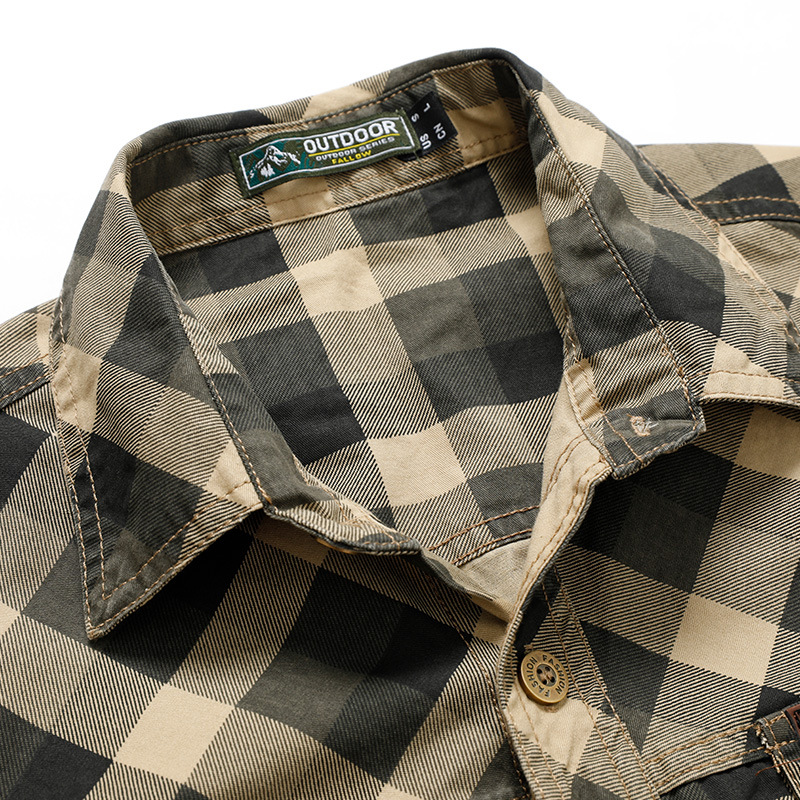 เสื้อเชิ้ตลายตารางสไตล์เรโทรสำ - Flannel Shirt Lined บทวิจารณ์และราคา