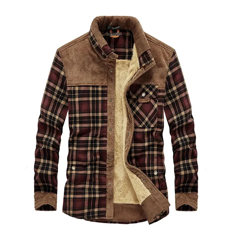 ผู้ชายลายสก๊อตเสื้อแจ็คเก็ตฤดู - Flannel Shirt Lined บทวิจารณ์และราคา